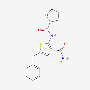 molecular formula C17H18N2O3S B4180069 N-[3-(aminocarbonyl)-5-benzyl-2-thienyl]tetrahydro-2-furancarboxamide 