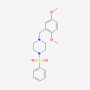molecular formula C19H24N2O4S B418007 1-(2,5-Dimethoxybenzyl)-4-(phenylsulfonyl)piperazine 