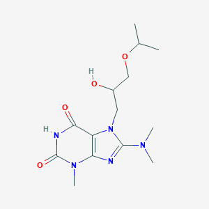 molecular formula C14H23N5O4 B418008 8-(Dimethylamino)-7-(2-hydroxy-3-propan-2-yloxypropyl)-3-methylpurine-2,6-dione 