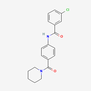 molecular formula C19H19ClN2O2 B4180106 3-chloro-N-[4-(1-piperidinylcarbonyl)phenyl]benzamide 