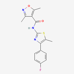 molecular formula C16H14FN3O2S B4180171 N-[4-(4-fluorophenyl)-5-methyl-1,3-thiazol-2-yl]-3,5-dimethyl-4-isoxazolecarboxamide 