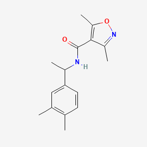 molecular formula C16H20N2O2 B4180177 N-[1-(3,4-dimethylphenyl)ethyl]-3,5-dimethyl-4-isoxazolecarboxamide 
