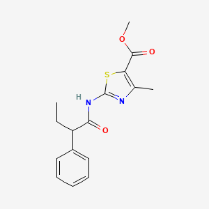 molecular formula C16H18N2O3S B4180187 methyl 4-methyl-2-[(2-phenylbutanoyl)amino]-1,3-thiazole-5-carboxylate 