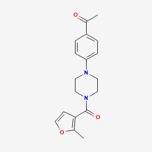 molecular formula C18H20N2O3 B4180197 1-{4-[4-(2-methyl-3-furoyl)-1-piperazinyl]phenyl}ethanone 