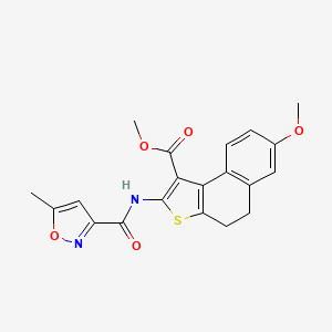 molecular formula C20H18N2O5S B4180227 methyl 7-methoxy-2-{[(5-methyl-3-isoxazolyl)carbonyl]amino}-4,5-dihydronaphtho[2,1-b]thiophene-1-carboxylate 