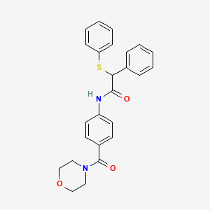 molecular formula C25H24N2O3S B4180239 N-[4-(4-morpholinylcarbonyl)phenyl]-2-phenyl-2-(phenylthio)acetamide 
