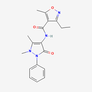 molecular formula C18H20N4O3 B4180254 N-(1,5-dimethyl-3-oxo-2-phenyl-2,3-dihydro-1H-pyrazol-4-yl)-3-ethyl-5-methyl-4-isoxazolecarboxamide 