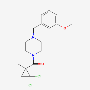 molecular formula C17H22Cl2N2O2 B4180261 1-[(2,2-dichloro-1-methylcyclopropyl)carbonyl]-4-(3-methoxybenzyl)piperazine 