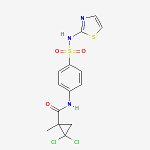 molecular formula C14H13Cl2N3O3S2 B4180262 2,2-dichloro-1-methyl-N-{4-[(1,3-thiazol-2-ylamino)sulfonyl]phenyl}cyclopropanecarboxamide 