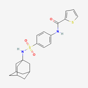 molecular formula C21H24N2O3S2 B4180285 N-{4-[(1-adamantylamino)sulfonyl]phenyl}-2-thiophenecarboxamide 