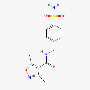 molecular formula C13H15N3O4S B4180292 N-[4-(aminosulfonyl)benzyl]-3,5-dimethyl-4-isoxazolecarboxamide 