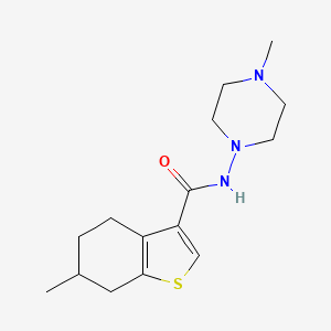 molecular formula C15H23N3OS B4180315 6-methyl-N-(4-methyl-1-piperazinyl)-4,5,6,7-tetrahydro-1-benzothiophene-3-carboxamide 