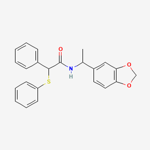 molecular formula C23H21NO3S B4180317 N-[1-(1,3-benzodioxol-5-yl)ethyl]-2-phenyl-2-(phenylthio)acetamide 