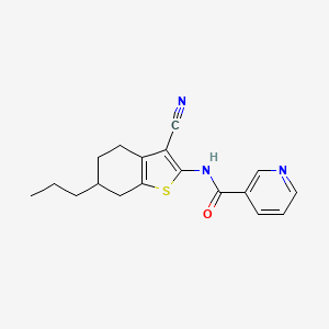 molecular formula C18H19N3OS B4180325 N-(3-cyano-6-propyl-4,5,6,7-tetrahydro-1-benzothien-2-yl)nicotinamide 