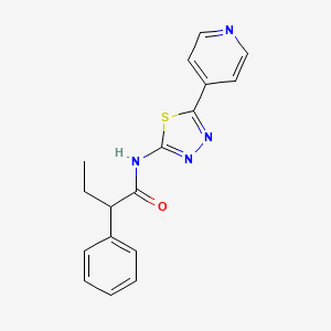 molecular formula C17H16N4OS B4180333 2-phenyl-N-[5-(4-pyridinyl)-1,3,4-thiadiazol-2-yl]butanamide 