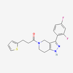 3-(2,4-difluorophenyl)-5-[3-(2-thienyl)propanoyl]-4,5,6,7-tetrahydro-1H-pyrazolo[4,3-c]pyridine