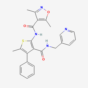 molecular formula C24H22N4O3S B4180369 3,5-dimethyl-N-(5-methyl-4-phenyl-3-{[(3-pyridinylmethyl)amino]carbonyl}-2-thienyl)-4-isoxazolecarboxamide 