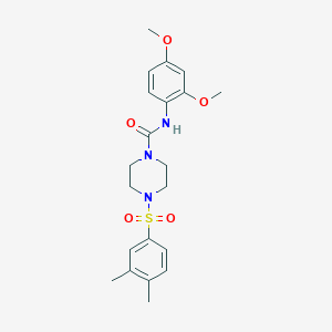 molecular formula C21H27N3O5S B4180380 N-(2,4-dimethoxyphenyl)-4-[(3,4-dimethylphenyl)sulfonyl]-1-piperazinecarboxamide 