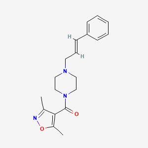molecular formula C19H23N3O2 B4180397 1-[(3,5-dimethyl-4-isoxazolyl)carbonyl]-4-(3-phenyl-2-propen-1-yl)piperazine 