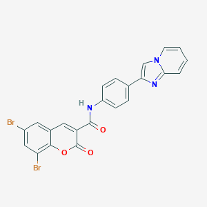 6,8-dibromo-N-(4-imidazo[1,2-a]pyridin-2-ylphenyl)-2-oxo-2H-chromene-3-carboxamide
