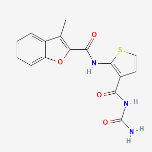 N-(3-{[(aminocarbonyl)amino]carbonyl}-2-thienyl)-3-methyl-1-benzofuran-2-carboxamide