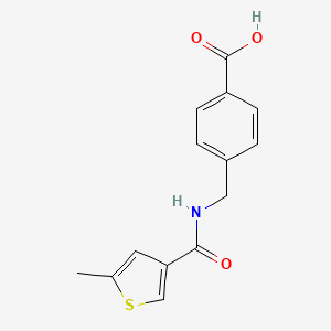 molecular formula C14H13NO3S B4180406 4-({[(5-methyl-3-thienyl)carbonyl]amino}methyl)benzoic acid 