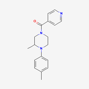 molecular formula C18H21N3O B4180409 4-isonicotinoyl-2-methyl-1-(4-methylphenyl)piperazine 