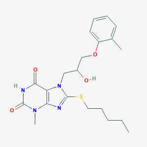 7-[2-hydroxy-3-(2-methylphenoxy)propyl]-3-methyl-8-(pentylsulfanyl)-3,7-dihydro-1H-purine-2,6-dione