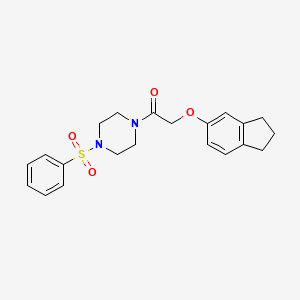 molecular formula C21H24N2O4S B4180414 1-[(2,3-dihydro-1H-inden-5-yloxy)acetyl]-4-(phenylsulfonyl)piperazine 