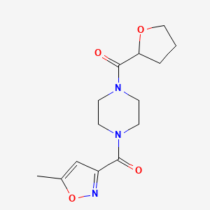 molecular formula C14H19N3O4 B4180429 1-[(5-methyl-3-isoxazolyl)carbonyl]-4-(tetrahydro-2-furanylcarbonyl)piperazine 