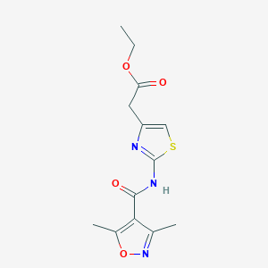molecular formula C13H15N3O4S B4180440 ethyl (2-{[(3,5-dimethyl-4-isoxazolyl)carbonyl]amino}-1,3-thiazol-4-yl)acetate 