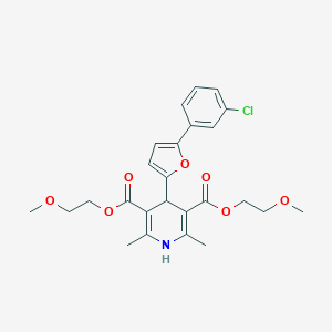 molecular formula C25H28ClNO7 B418045 Bis(2-methoxyethyl) 4-[5-(3-chlorophenyl)furan-2-yl]-2,6-dimethyl-1,4-dihydropyridine-3,5-dicarboxylate CAS No. 374540-96-2