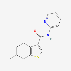 molecular formula C15H16N2OS B4180459 6-methyl-N-2-pyridinyl-4,5,6,7-tetrahydro-1-benzothiophene-3-carboxamide 