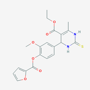 ethyl 4-[4-(furan-2-carbonyloxy)-3-methoxyphenyl]-6-methyl-2-sulfanylidene-3,4-dihydro-1H-pyrimidine-5-carboxylate