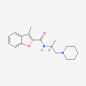 3-methyl-N-[1-methyl-2-(1-piperidinyl)ethyl]-1-benzofuran-2-carboxamide