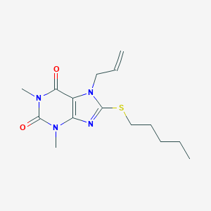 molecular formula C15H22N4O2S B418050 1,3-dimethyl-8-(pentylsulfanyl)-7-(prop-2-en-1-yl)-2,3,6,7-tetrahydro-1H-purine-2,6-dione CAS No. 378213-30-0