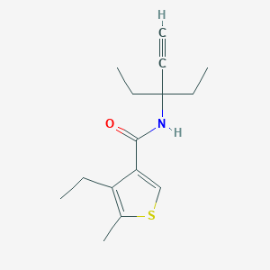 molecular formula C15H21NOS B4180502 N-(1,1-diethyl-2-propyn-1-yl)-4-ethyl-5-methyl-3-thiophenecarboxamide 