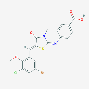 4-{[5-(5-Bromo-3-chloro-2-methoxybenzylidene)-3-methyl-4-oxo-1,3-thiazolidin-2-ylidene]amino}benzoic acid