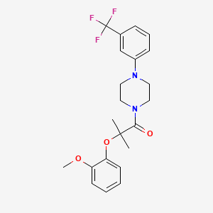 molecular formula C22H25F3N2O3 B4180568 1-[2-(2-methoxyphenoxy)-2-methylpropanoyl]-4-[3-(trifluoromethyl)phenyl]piperazine 