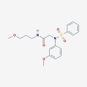 molecular formula C19H24N2O5S B418057 N~2~-(3-methoxyphenyl)-N-(3-methoxypropyl)-N~2~-(phenylsulfonyl)glycinamide 