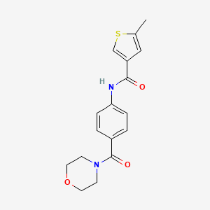 molecular formula C17H18N2O3S B4180577 5-methyl-N-[4-(4-morpholinylcarbonyl)phenyl]-3-thiophenecarboxamide 