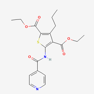 molecular formula C19H22N2O5S B4180585 diethyl 5-(isonicotinoylamino)-3-propyl-2,4-thiophenedicarboxylate 