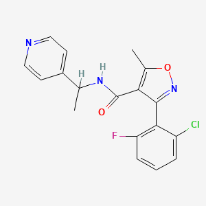 molecular formula C18H15ClFN3O2 B4180588 3-(2-chloro-6-fluorophenyl)-5-methyl-N-[1-(4-pyridinyl)ethyl]-4-isoxazolecarboxamide 
