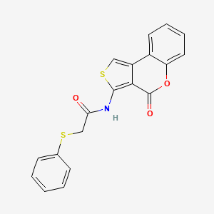molecular formula C19H13NO3S2 B4180592 N-(4-oxo-4H-thieno[3,4-c]chromen-3-yl)-2-(phenylthio)acetamide 
