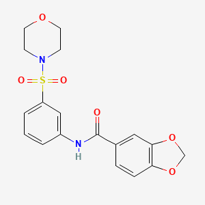 molecular formula C18H18N2O6S B4180597 N-[3-(4-morpholinylsulfonyl)phenyl]-1,3-benzodioxole-5-carboxamide 