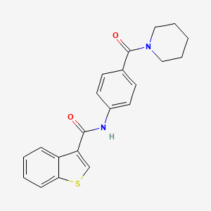 molecular formula C21H20N2O2S B4180606 N-[4-(1-piperidinylcarbonyl)phenyl]-1-benzothiophene-3-carboxamide 