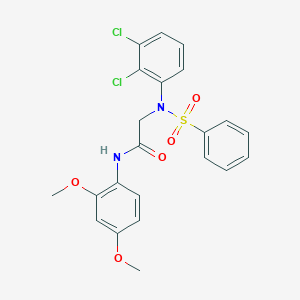 molecular formula C22H20Cl2N2O5S B418061 2-[2,3-dichloro(phenylsulfonyl)anilino]-N-(2,4-dimethoxyphenyl)acetamide 