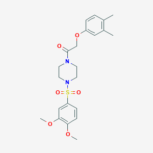 molecular formula C22H28N2O6S B4180628 1-[(3,4-dimethoxyphenyl)sulfonyl]-4-[(3,4-dimethylphenoxy)acetyl]piperazine 