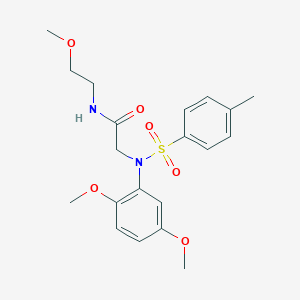 2-{2,5-dimethoxy[(4-methylphenyl)sulfonyl]anilino}-N-(2-methoxyethyl)acetamide