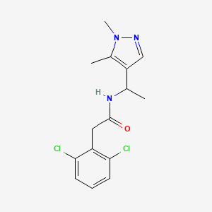 molecular formula C15H17Cl2N3O B4180665 2-(2,6-dichlorophenyl)-N-[1-(1,5-dimethyl-1H-pyrazol-4-yl)ethyl]acetamide 